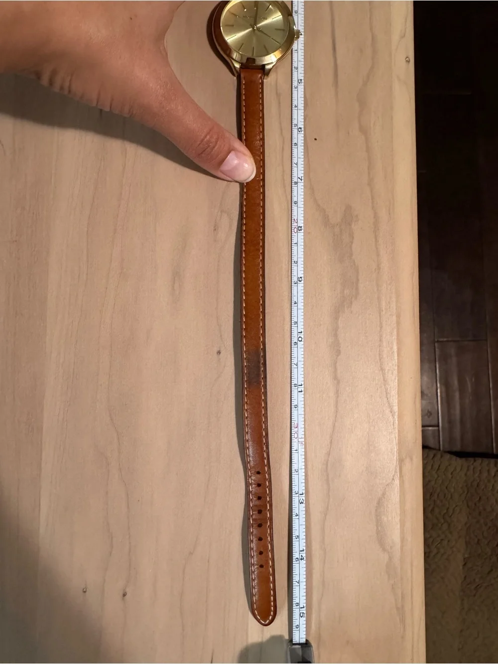Michael Kors Gold Dial Brown Leather Strap Watch